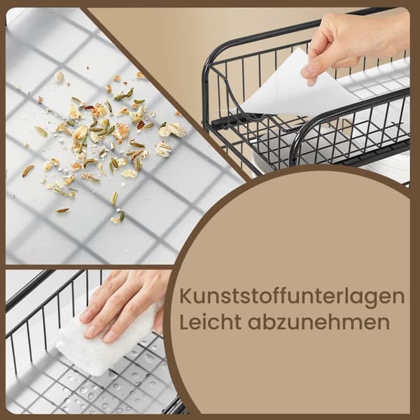 Køkkenorganisator, SONGMICS KCS017E01, 21x36.5x27.2 cm, Sort