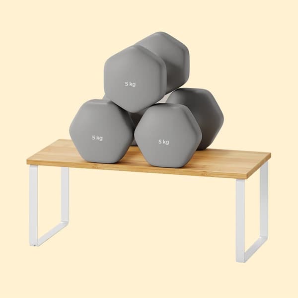Krydderihylde, 2-delt sæt køkkenorganisator, 19.5x39.7x15.8 cm, Cloud White-Natural Beige