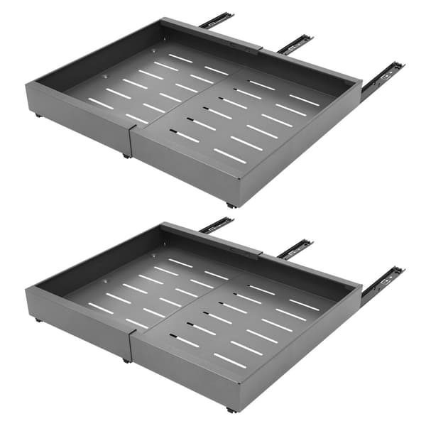 Telescopisk Skuffe, Moderne Design, Justerbar Længde 12,6-20,4 tommer,2Pcs Grå