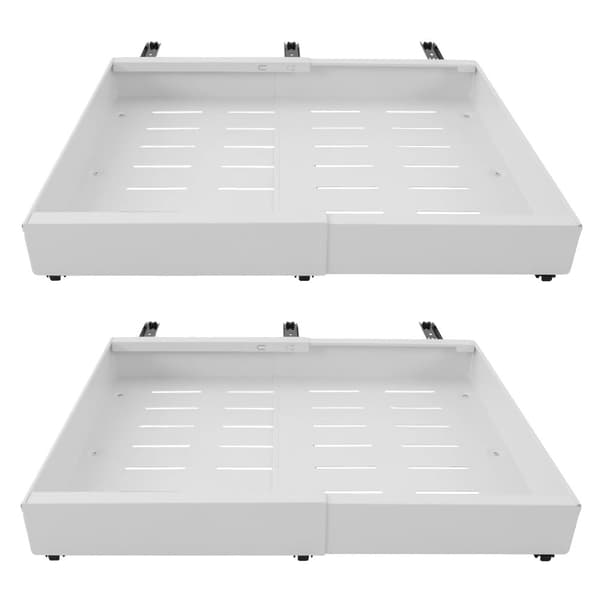 Telescopisk Skuffe, Moderne Design, Justerbar Længde 12,6-20,4 tommer,2Pcs Hvid