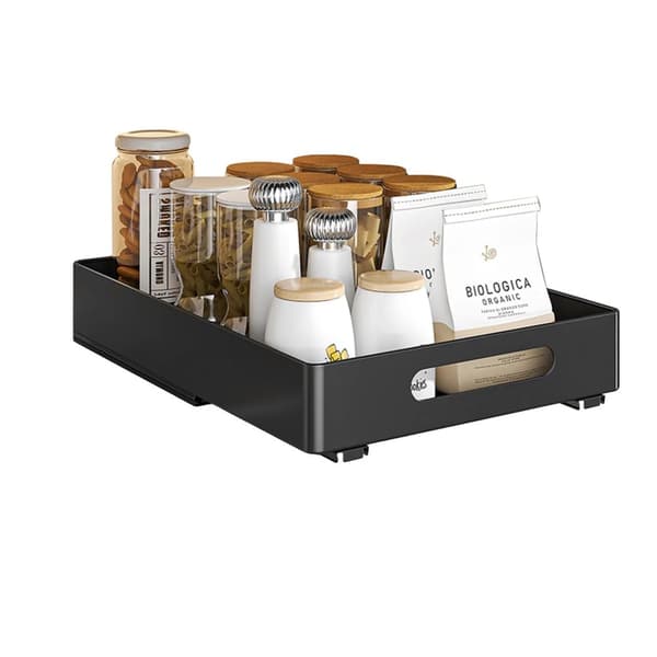 Træk-Ud Skuffeorganisator, Moderne Design, Nem Installation,sort