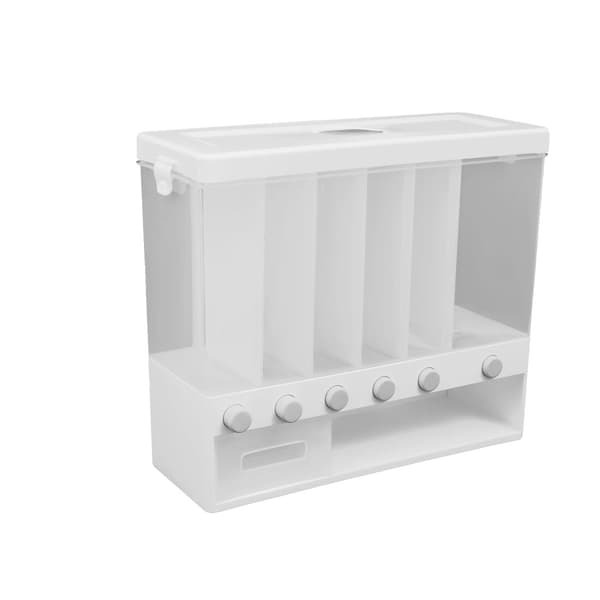 Kornbeholder, Vægmonteret, 10 Kg Kapacitet, Plastmateriale,HVID