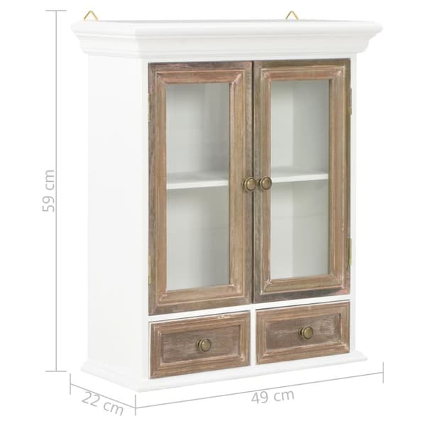 vidaXL Veggskap hvit 60x31x70 cm konstruert tre