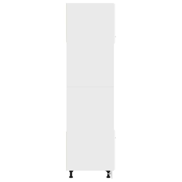vidaXL Mikroaaltouunin kaappi korkeakiilto valk. 60x57x207cm lastulevy