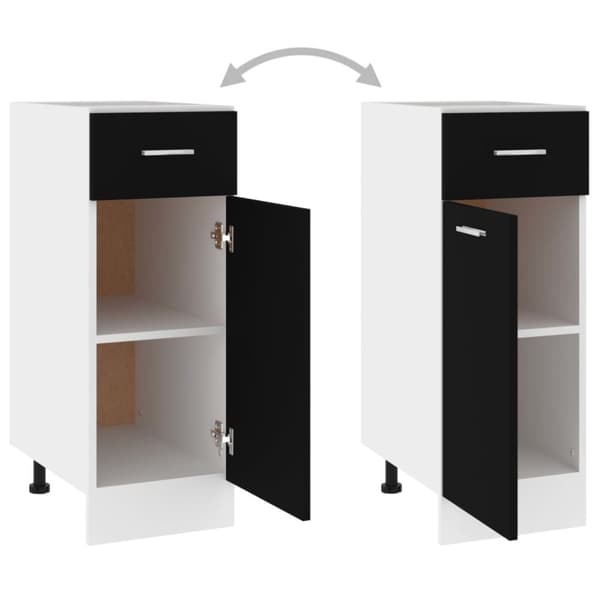 vidaXL skuffeunderskab 30x46x81,5 cm spånplader sort