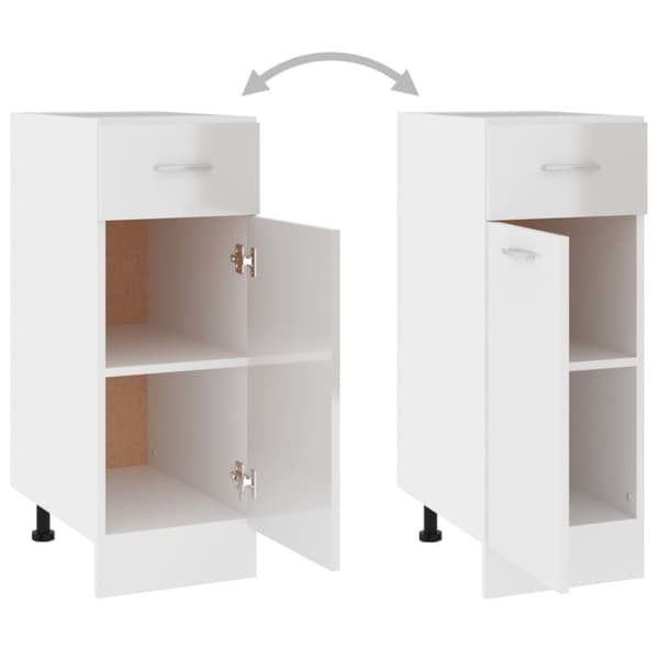 vidaXL skuffeunderskab 30x46x81,5 cm spånplade hvid højglans