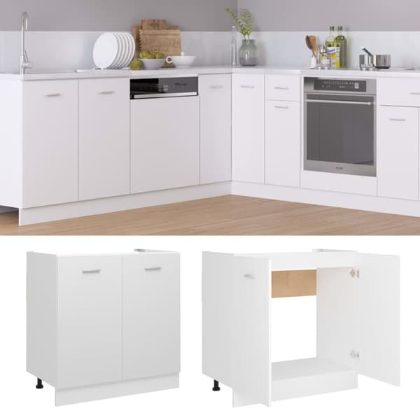 vidaXL Allaskaappi valkoinen 80x46x81,5 cm lastulevy
