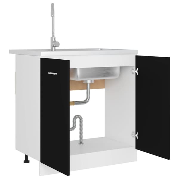 vidaXL Allaskaappi musta 80x46x81,5 cm lastulevy