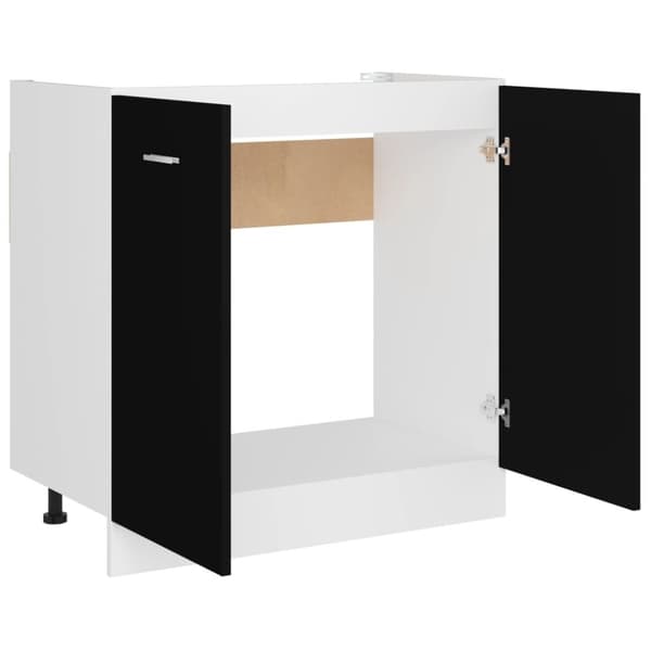 vidaXL Allaskaappi musta 80x46x81,5 cm lastulevy