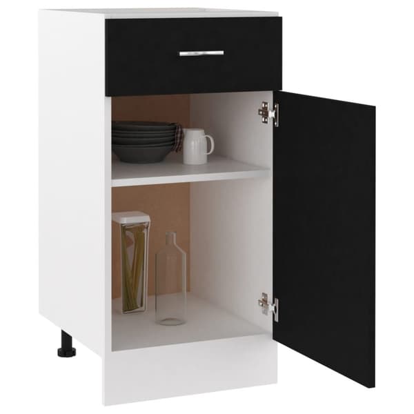 vidaXL skuffeunderskab 40x46x81,5 cm spånplade sort