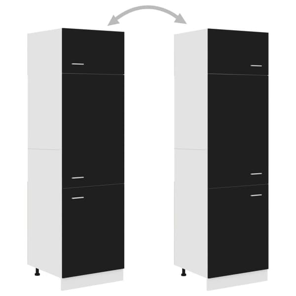 vidaXL Kaappi jääkaapille musta 60x57x207cm lastulevy
