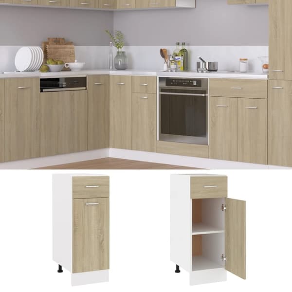 vidaXL Alalipastokaappi Sonoma-tammi 30x46x81,5 cm lastulevy