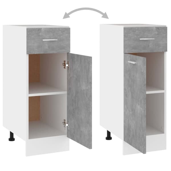 vidaXL skuffeunderskab 30x46x81,5 cm spånplader betongrå