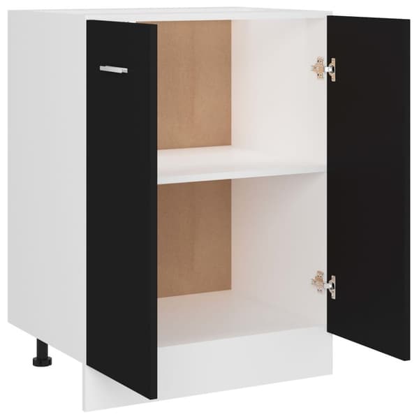 vidaXL Bunnskap svart 60x46x81,5 cm sponplate