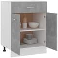 Pikkukuva 3 / 10: vidaXL Alalipastokaappi betoninharmaa 60x46x81,5 cm lastulevy