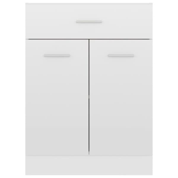 vidaXL Alalipastokaappi korkeakiilto valkoinen 60x46x81,5 cm lastulevy