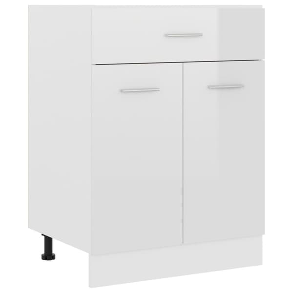 vidaXL Alalipastokaappi korkeakiilto valkoinen 60x46x81,5 cm lastulevy