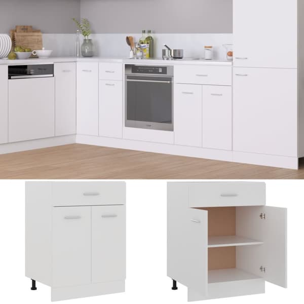 vidaXL skuffeunderskab 60x46x81,5 cm spånplader hvid