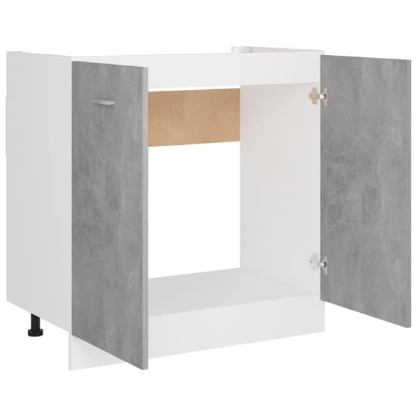 vidaXL Underskåp för diskho betonggrå 80x46x81,5 cm spånskiva