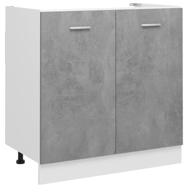 vidaXL Underskåp för diskho betonggrå 80x46x81,5 cm spånskiva