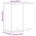 Miniatyrbilde 11 av 11: vidaXL Hengende skap "Lyon" hvit 60x31x60 cm konstruert tre
