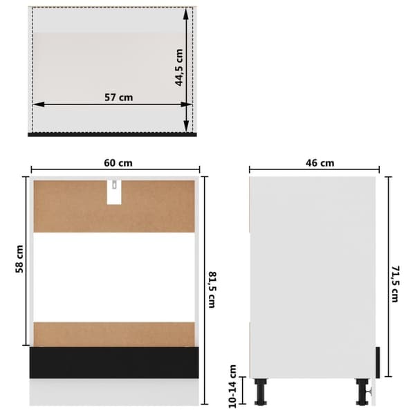 vidaXL Köksskåp för ugn svart 60x46x81,5 cm spånskiva