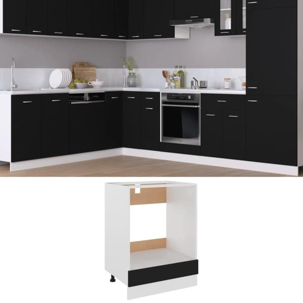 vidaXL Köksskåp för ugn svart 60x46x81,5 cm spånskiva