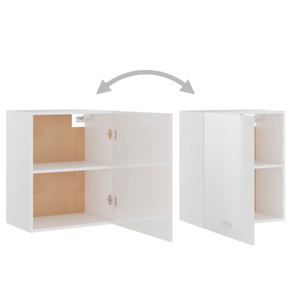 vidaXL Hengende skap "Lyon" høyglans hvit 50x31x60 cm konstruert tre