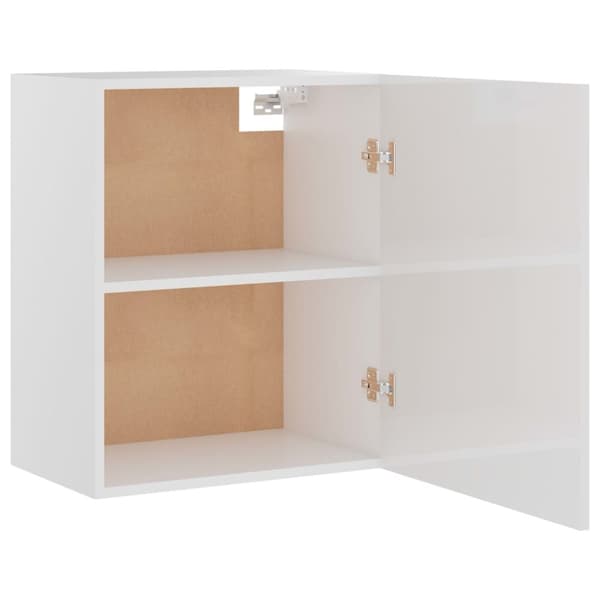 vidaXL Hengende skap "Lyon" høyglans hvit 50x31x60 cm konstruert tre