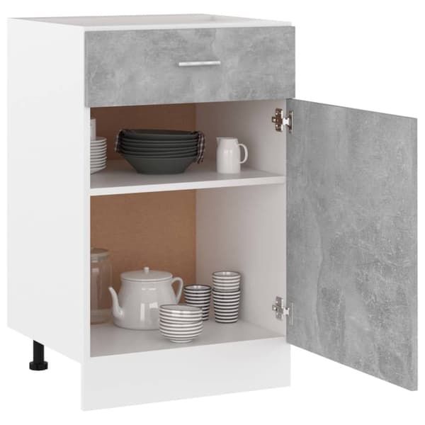 vidaXL skuffeunderskab 50x46x81,5 cm spånplade betongrå
