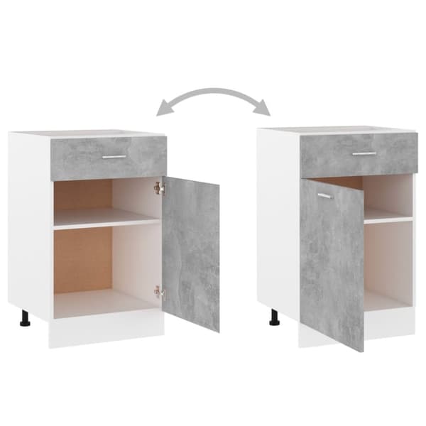 vidaXL skuffeunderskab 50x46x81,5 cm spånplade betongrå