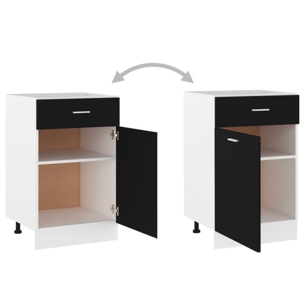 vidaXL Alalipastokaappi musta 50x46x81,5 cm lastulevy