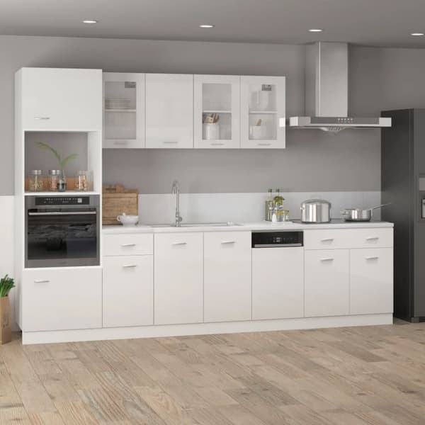 vidaXL Alalipastokaappi korkeakiilto valkoinen 80x46x81,5 cm lastulevy