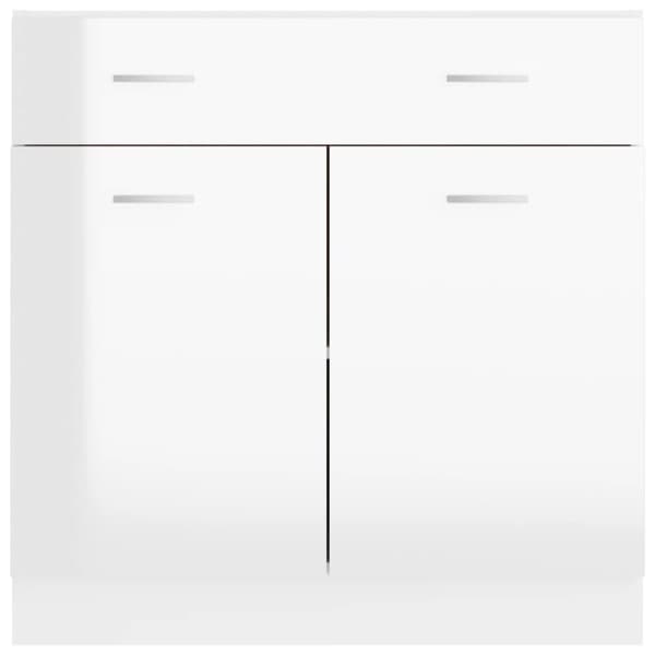 vidaXL Alalipastokaappi korkeakiilto valkoinen 80x46x81,5 cm lastulevy