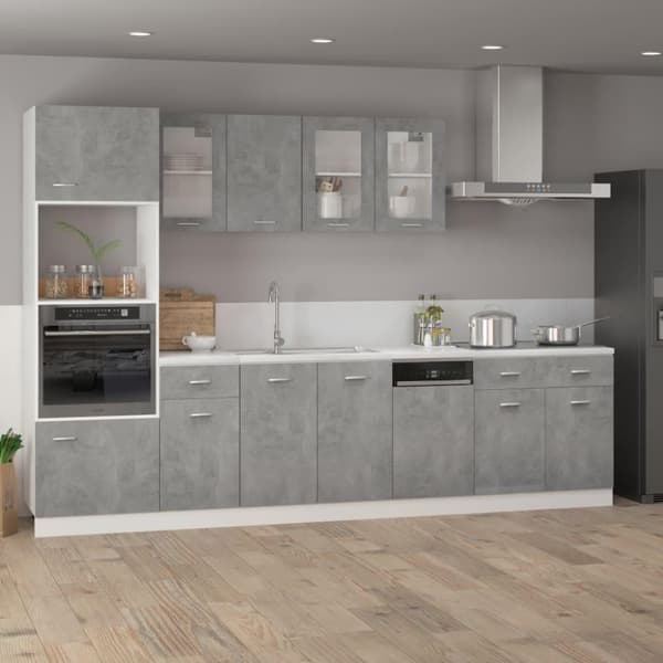 vidaXL Alalipastokaappi betoninharmaa 80x46x81,5 cm lastulevy