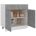 Pikkukuva 4 / 10: vidaXL Alalipastokaappi betoninharmaa 80x46x81,5 cm lastulevy