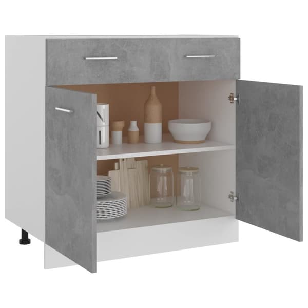 vidaXL Alalipastokaappi betoninharmaa 80x46x81,5 cm lastulevy