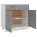 Pikkukuva 5 / 10: vidaXL Alalipastokaappi betoninharmaa 80x46x81,5 cm lastulevy