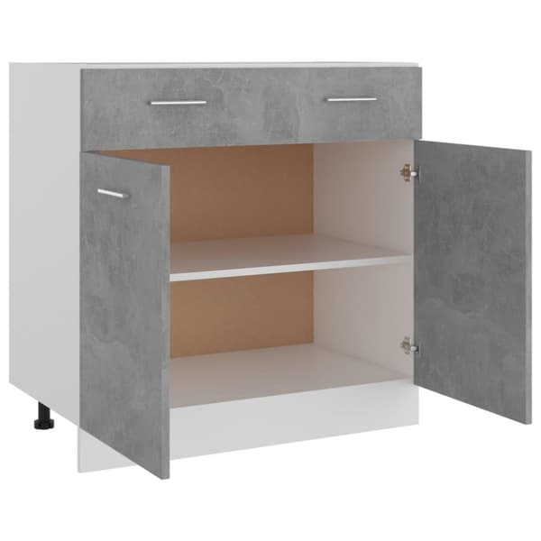 vidaXL Alalipastokaappi betoninharmaa 80x46x81,5 cm lastulevy