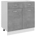 Pikkukuva 1 / 10: vidaXL Alalipastokaappi betoninharmaa 80x46x81,5 cm lastulevy