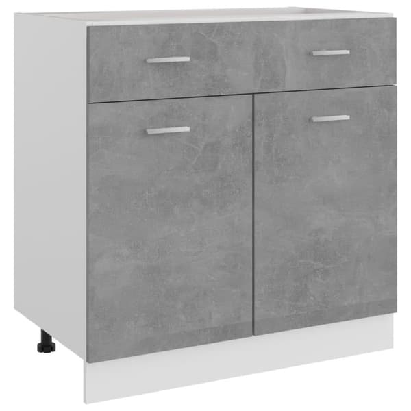 vidaXL Alalipastokaappi betoninharmaa 80x46x81,5 cm lastulevy