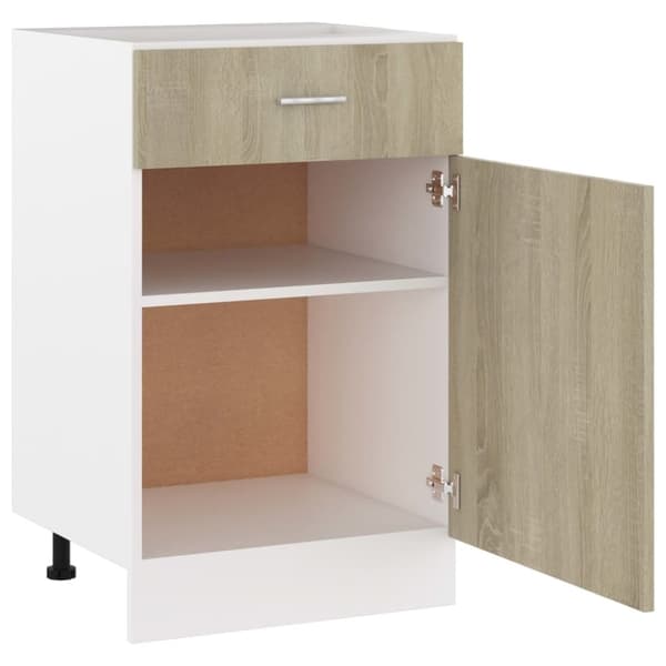 vidaXL skuffeunderskab 50x46x81,5 cm spånplader sonoma-eg