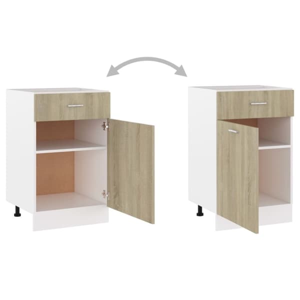 vidaXL skuffeunderskab 50x46x81,5 cm spånplader sonoma-eg