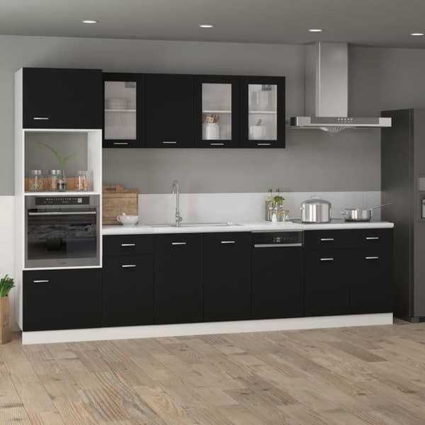 vidaXL skuffeunderskab 80x46x81,5 cm spånplade sort