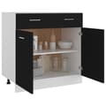 Miniatyrbillede 4 af 11: vidaXL skuffeunderskab 80x46x81,5 cm spånplade sort