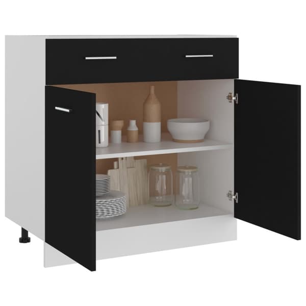 vidaXL skuffeunderskab 80x46x81,5 cm spånplade sort
