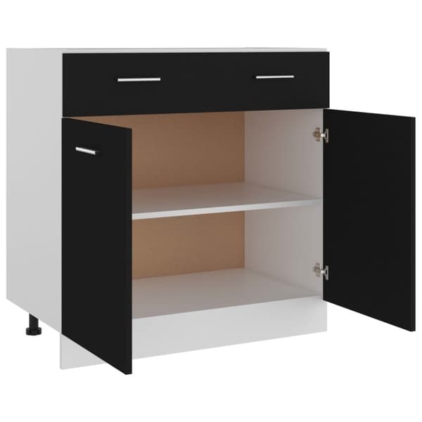 vidaXL skuffeunderskab 80x46x81,5 cm spånplade sort