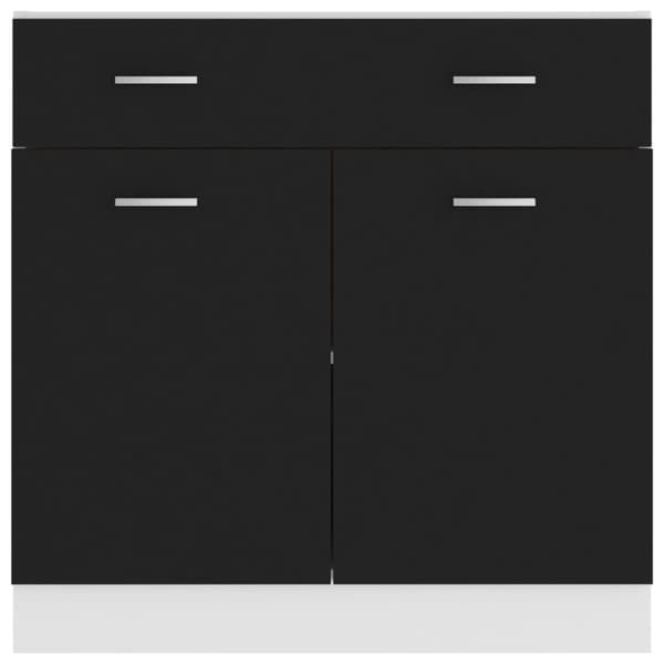 vidaXL skuffeunderskab 80x46x81,5 cm spånplade sort
