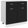 Miniatyrbillede 1 af 11: vidaXL skuffeunderskab 80x46x81,5 cm spånplade sort