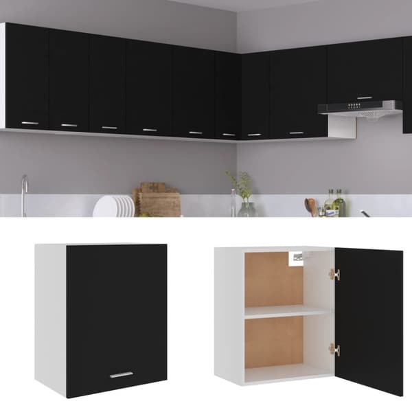 vidaXL vægskab 50x31x60 cm konstrueret træ sort